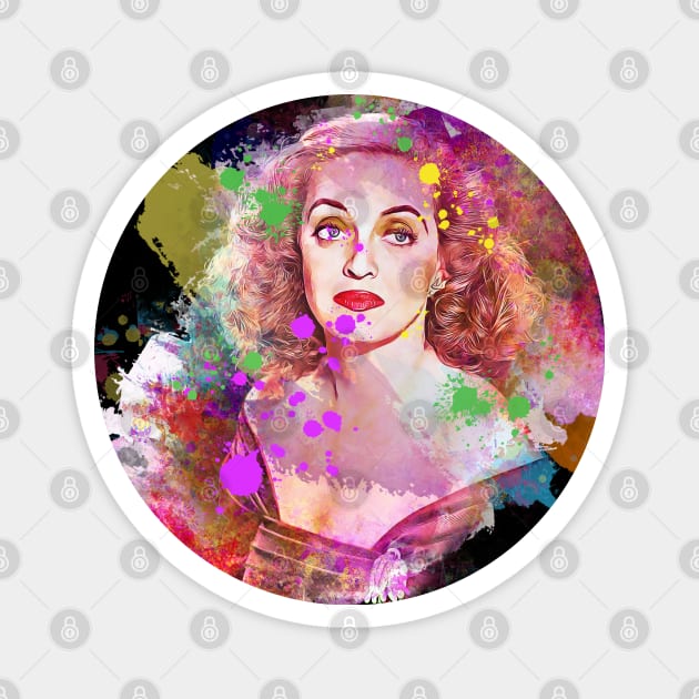 Bette Davis - Splash color art Magnet by Punyaomyule